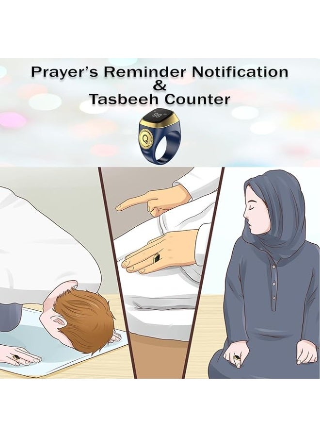 إيكيبلا خاتم ذكر ذكي 20 مم مع تنبيه بالاهتزاز، عداد تسبيح رقمي، ودعم تطبيق بلوتوث - Image 5